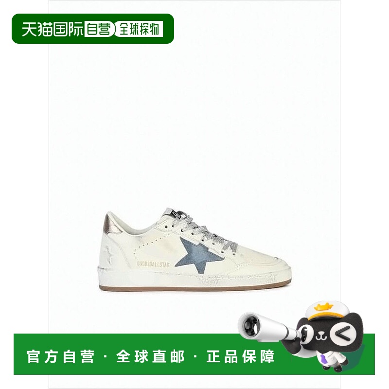 自营golden gooseDistressed White Low-Top Sneakers With Contr