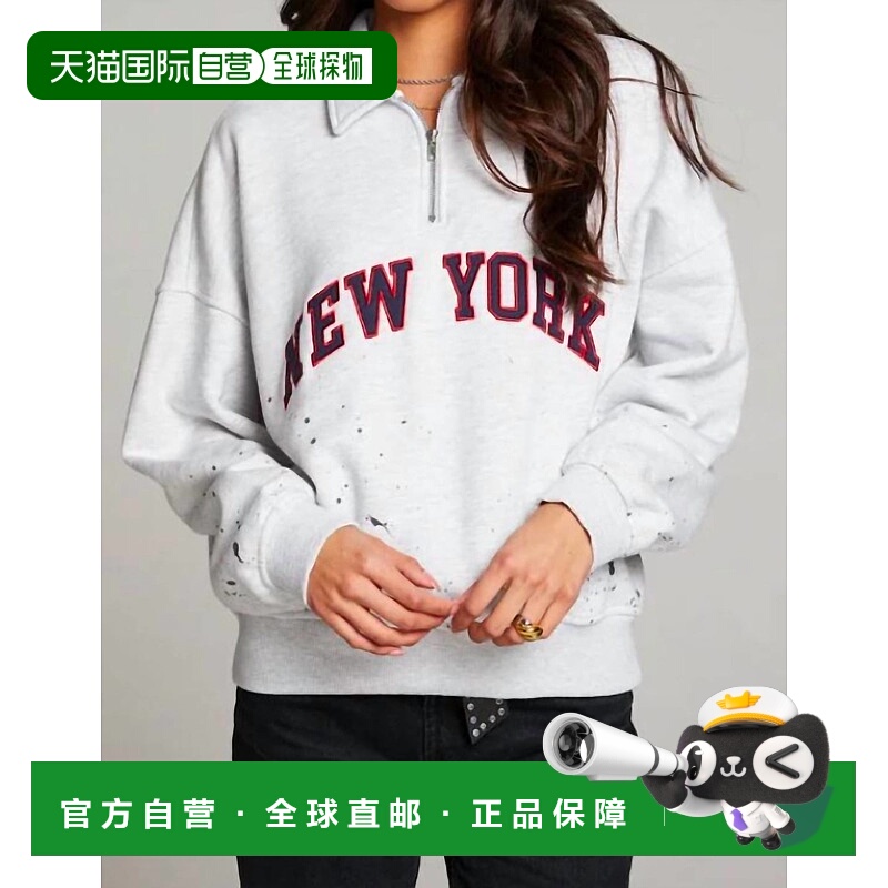 自营 chaserNew York Splatter Paint Half Zip Long Sleeve In L