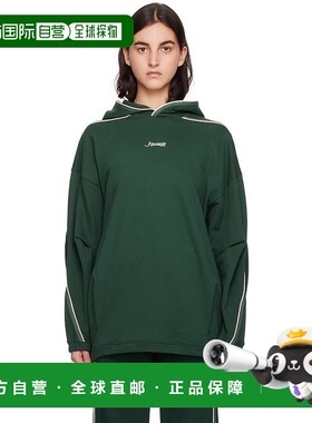 1h可退 【美国直邮】ADER error 深绿色 Verif 连帽卫衣 女装 女