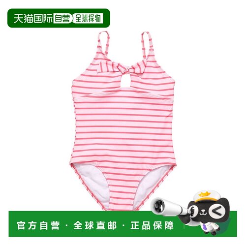 自营Snapper Rock Stripe Sustainable Bow Swimsuit - orange 美