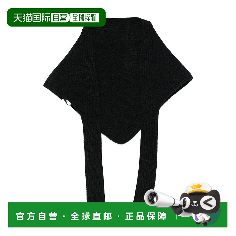 自营jacquemusLe Chale Gros Grain Alpaca Scarf - black 美国奥