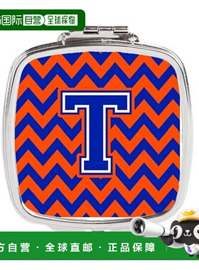 自营 Carolines Treasures CJ1044-TSCM 字母 T 雪佛龙橙色正品