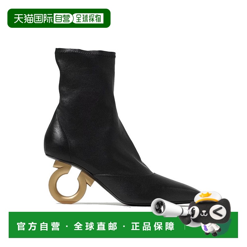 自营Salvatore Ferragamo Elina女式靴子-黑色短靴 美国直发奥莱