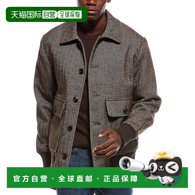 自营Slate & Stone Wool-Blend Bomber Jacket - brown 美国奥莱
