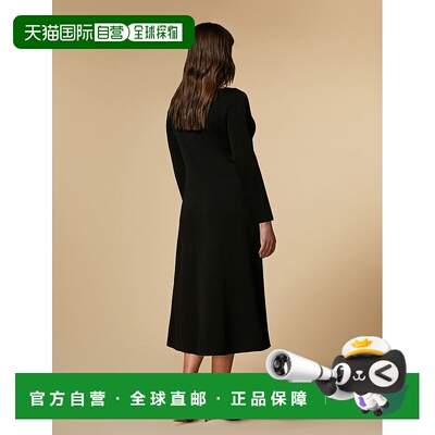 自营 marina rinaldi加布里埃尔-黑色 美国奥莱直发连衣裙