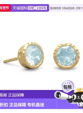 自营 liv oliver18k 金蓝色托帕石耳钉 - 金 美国奥莱直发耳饰
