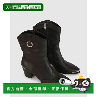 复古黑色 自营 bloom达拉斯西部靴 美国奥莱直发女靴 belle