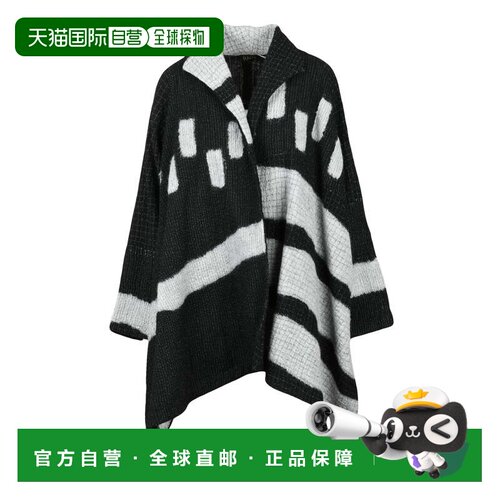 自营ragaBlack/Grey Wool Women's Oversized Cardigan - black