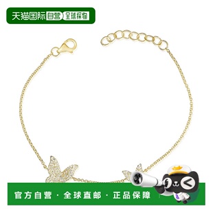 黄色 自营 美国奥莱直发 钻石蝴蝶手链 sabrina14k 金