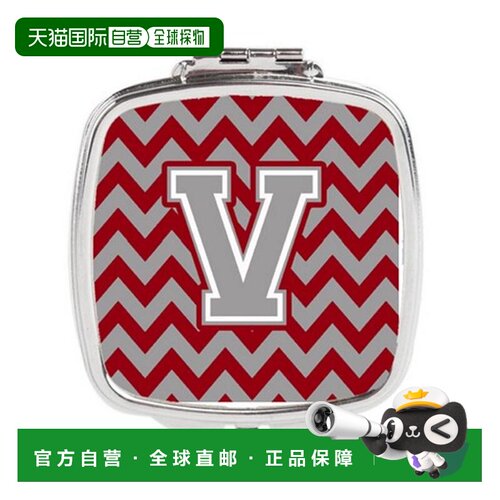 自营 Carolines Treasures CJ1043-VSCM 字母 V 雪佛龙深红正品