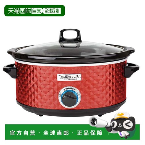 自营brentwoodSelect 7 Quart Slow Cooker in Red - red 美国奥
