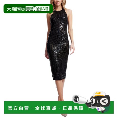 自营dress the population穿着人口Cleo连衣裙-黑色 美国奥莱直发