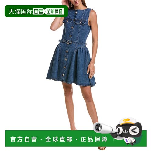 自营avec les filles与荷花女孩连衣裙-蓝色 美国奥莱直发