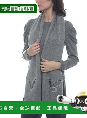 自营incashmereCashmere Scarf with Embroidery - mid heather g