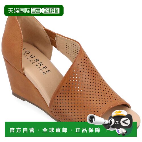 自营Journee Collection 女式 Tru 舒适泡沫宽幅 Aretha 坡跟鞋 -
