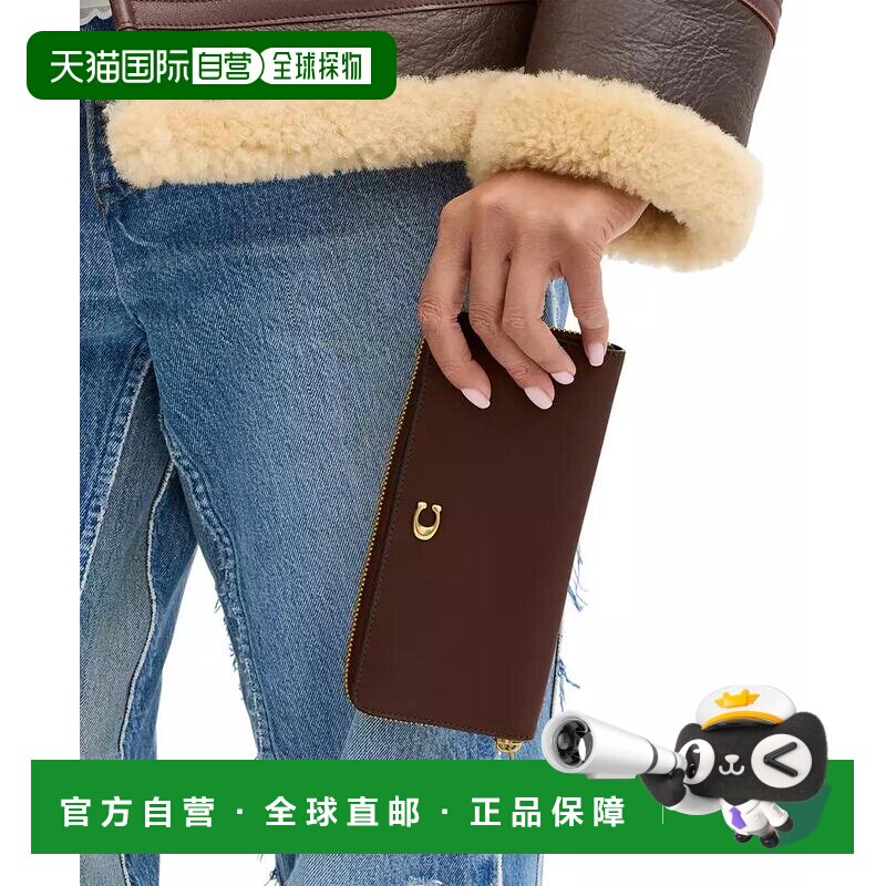 1h可退 【美国直邮】coach 女士 钱包蔻驰真皮拉链硬件