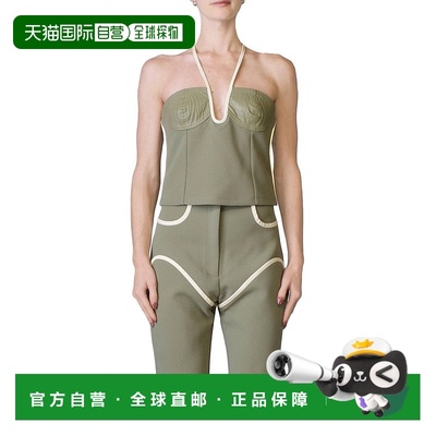 自营 paris georgiaNassia Singlet Top In Khaki & Cream - khak
