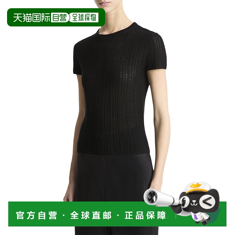 自营Vince Waffle Knit Cashmere & Silk-Blend Henley - black