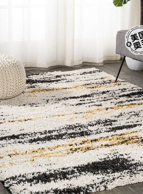 jonathan y Nova Modern Bold Strie\' Shag Area 地毯 - 米色/黑