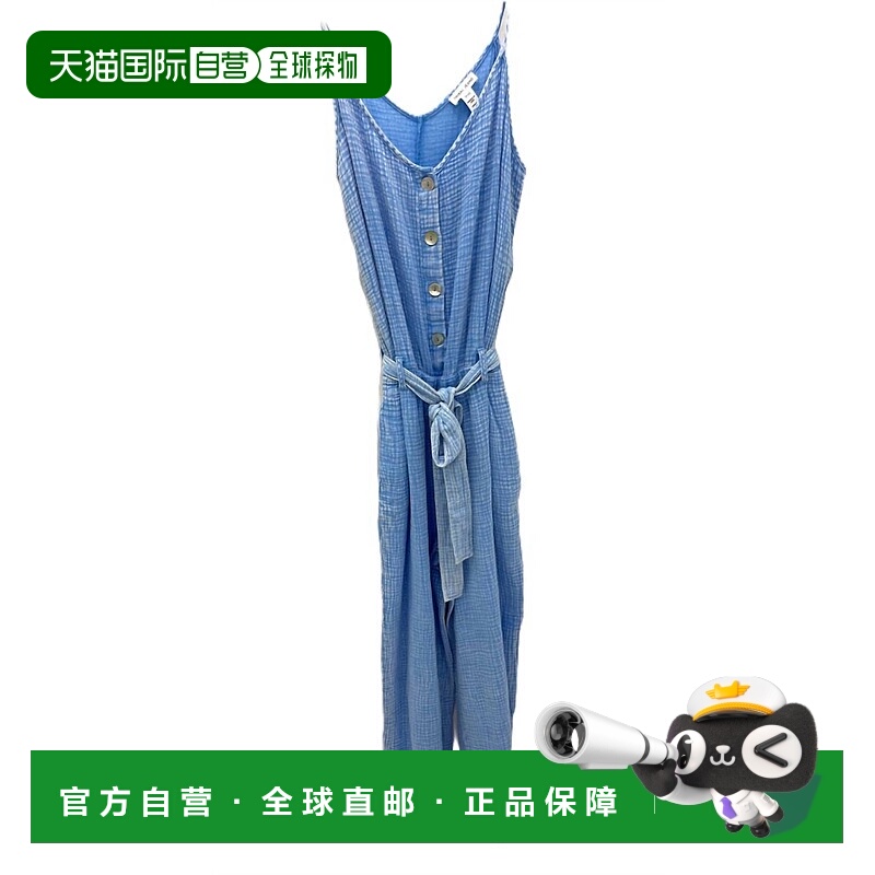 自营tribalCotton Gauze Wide Leg Jumpsuit In Blue - blue 美国