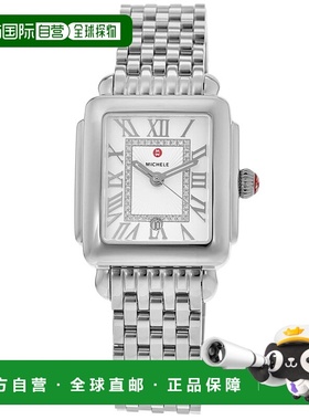 自营 Michele Deco Madison银色钻石表盘钢制女式手表MWW06G00001