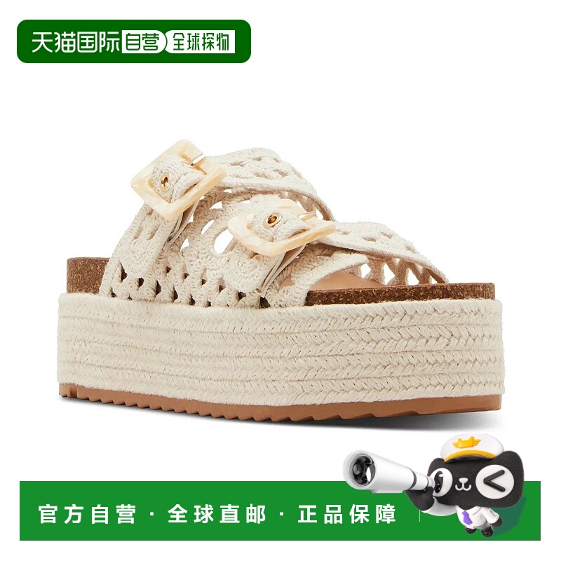 自营Madden Girl Bali Sandal Women's Ivory Crochet Double-Str