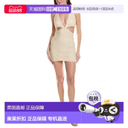 自营Bardot Arias Crochet Mini Dress - beige 美国奥莱直发性感