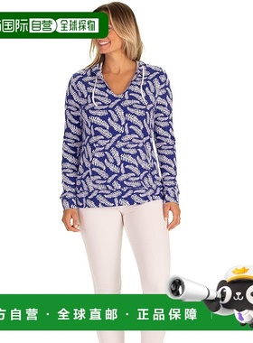 自营duffield laneThe Hallie Hoodie in Leland Gal Blue Fern -