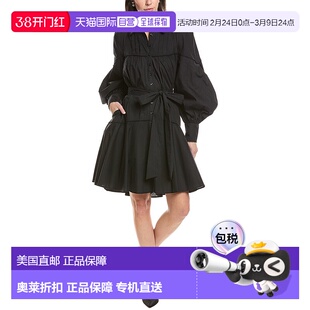 自营Marchesa Notte Poplin Shirtdress - black 美国奥莱直发