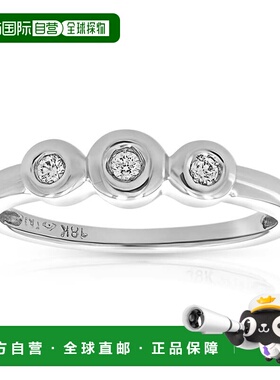自营 vir jewels0.06 克拉钻石 3 石戒指 18K 白金 - 白色 美国奥
