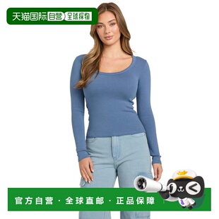 自营guessTylie Long-Sleeve Top - nordic sea 美国奥莱直发上衣