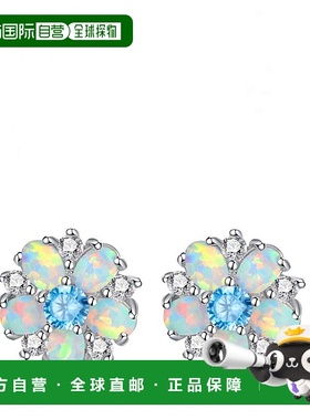自营 liv oliver银色多蓝色蛋白石耳钉 - 银 美国奥莱直发