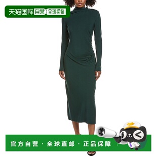 自营Vince高领连衣裙 美国奥莱直发包臀裙 绿色