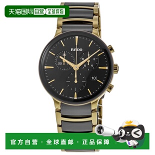 自营Rado Centrix Quartz Chronograph Black Dial Two-Tone Cera