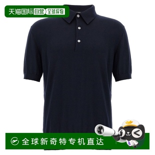 自营 直发杰尼亚 zegna蓝色棉质Polo衫 美国奥莱