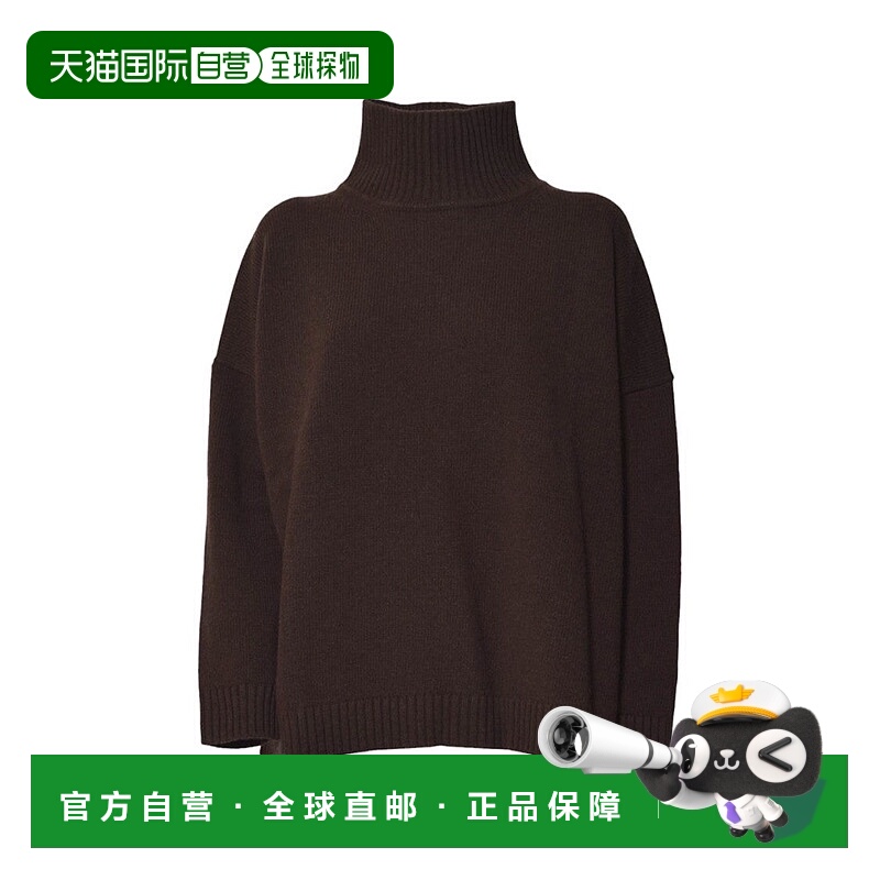 自营max maraHigh Ribbed Turtleneck Sweater With Relaxed Fit