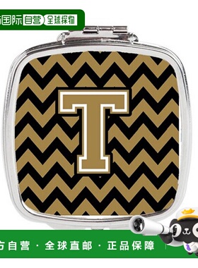 自营 Carolines Treasures CJ1050-TSCM 字母 T 雪佛龙黑色正品