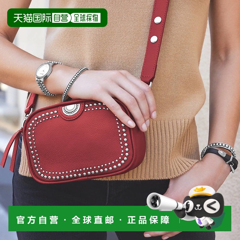 自营 brighton女士Perry迷你相机斜挎包口红红-口红红 美国奥莱直