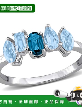 自营Mimi & Max 1ct TGW Blue Topaz Five Stone Ring Sterling S
