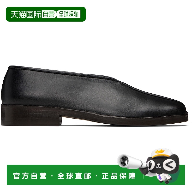 1h可退 香港直邮潮奢 Lemaire 男士 黑色 Flat Piped 乐福鞋 FO00