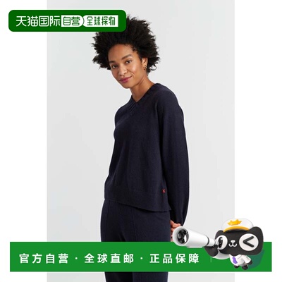 自营chinti & parkerNavy Wool-Cashmere Ribbed V-neck Sweater