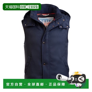 蓝色 自营Kired Bear羊绒尼龙鹅绒羊毛背心 Kiton 美国奥莱直