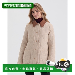 驼色 自营Ellen 撞色衣领 雪佛龙绗缝外套 美国奥莱直 Tracy女式