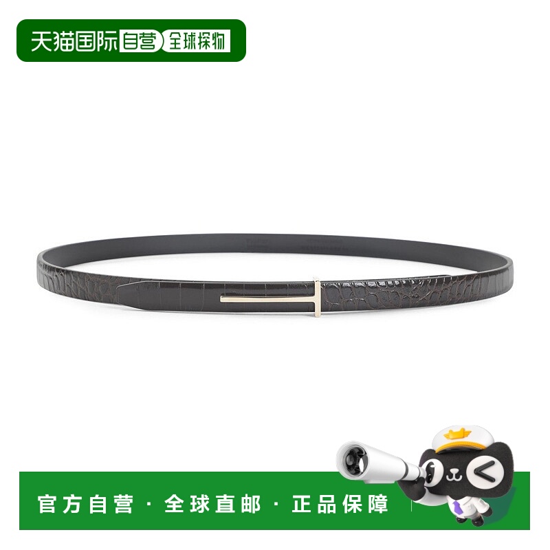自营tom fordTextured Calf Leather Belt With Gold-Tone T-Buck