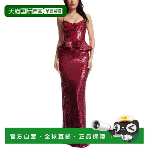 自营dress the population穿着人口Akiah连衣裙-红色 美国奥莱直