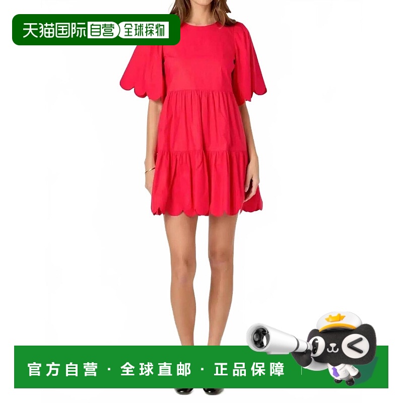 自营 english factory红宝石海岸扇贝迷你红裙 美国奥莱直发