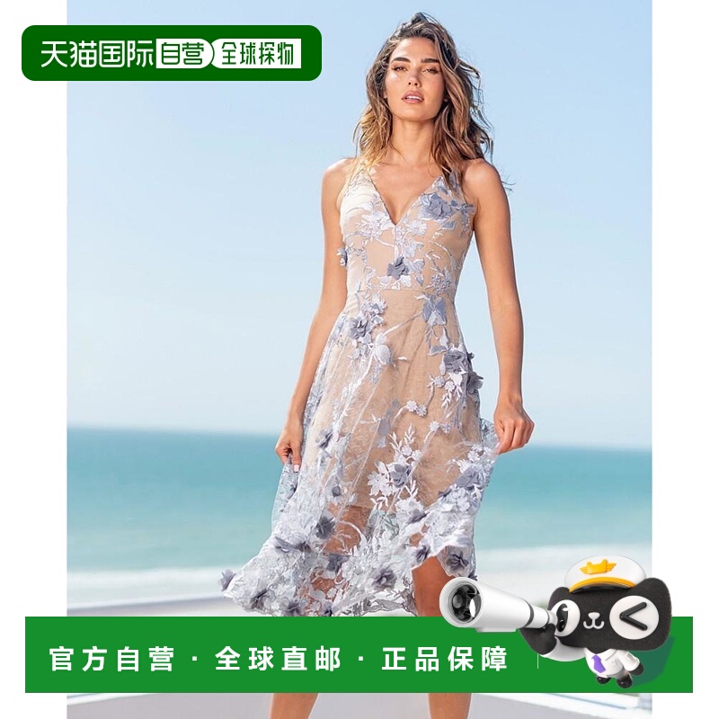 美国直邮Dress the Population 女士连衣裙蕾丝短袖紧身衣服迷你