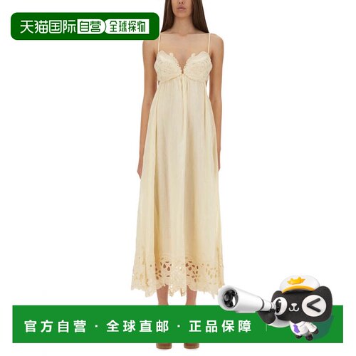 自营zimmermannCoco Embroidered Linen Midi Dress - neutrals