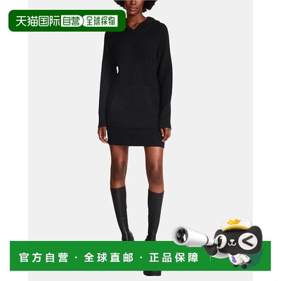 自营Steve Madden Taylor Sweater Dress Women  Black Hooded Ka
