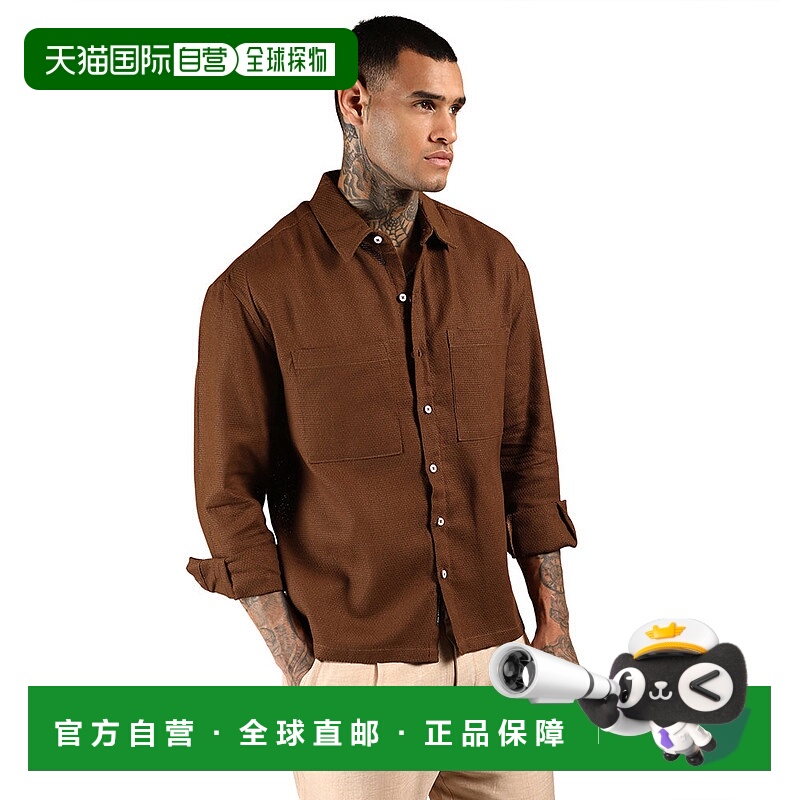 自营campus sutraMen's Chocolate Brown Solid Canvas Utility S